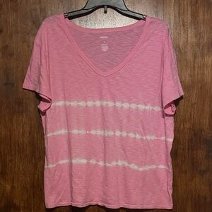 Sonoma Pink Short-Sleeve V-Neck Tie-Dye Tee